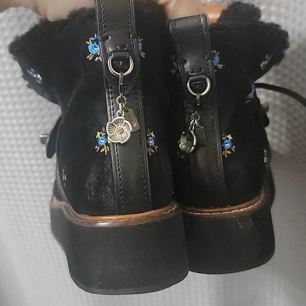 Coach City Hiker Floral Platform Wedge Bootie Size 6.5 - Picture 3 of 9